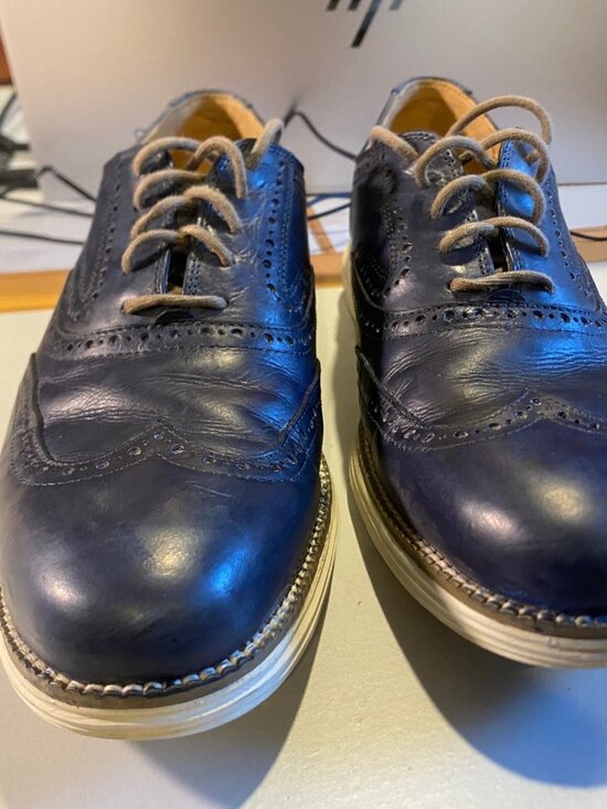 Cole Haan - Size 9M - Men\'s Original Grand Wingtip Oxfords in blue main image 10